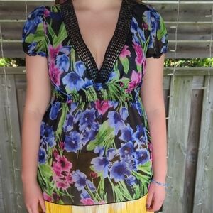Sheer Floral Top